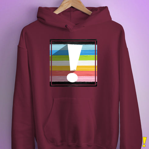 Queer Pride Flag Exclamation Point Hoodie